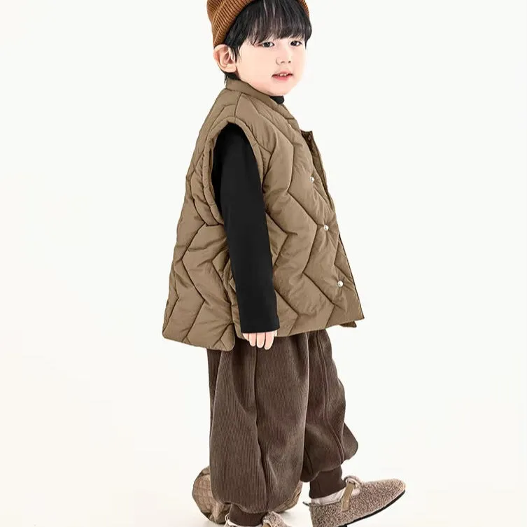 Zig Zag Quilt Puffer Gilet (Mocha)